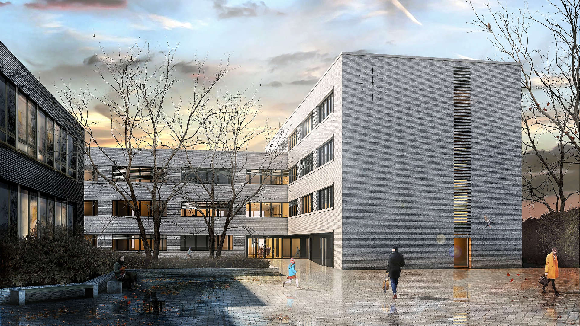 Virtuelles Modell der Gesamtschule in Krefeld-Oppum