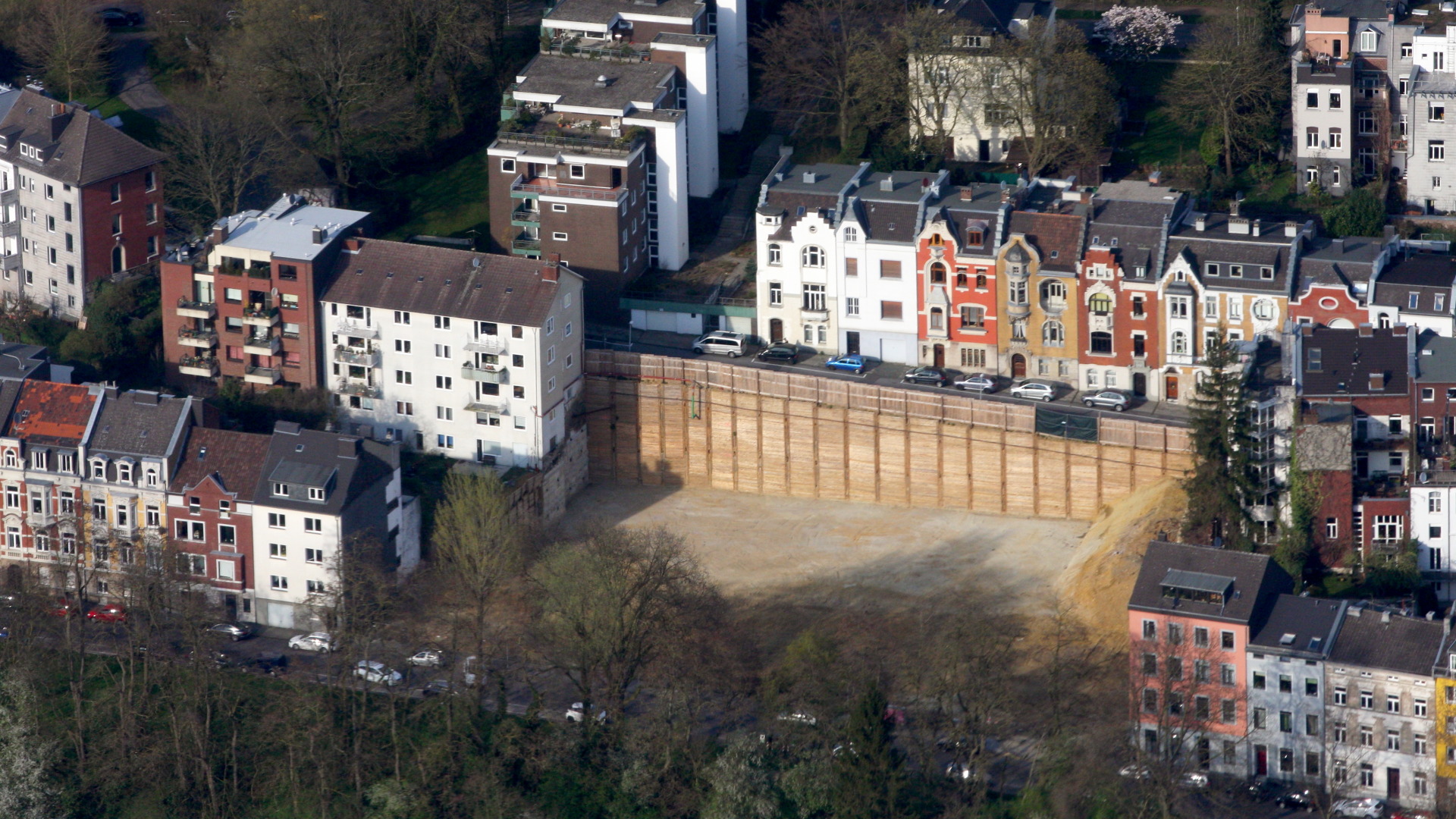 Bunkerrückbau in Aachen von oben nach Fertigstellung